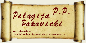 Pelagija Popovicki vizit kartica